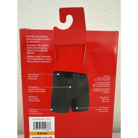 Under Armour UUSHJ823 Men's Sz S Multi Tech 6" Boxerjock Briefs, 3-Pack - Picture 3 of 6